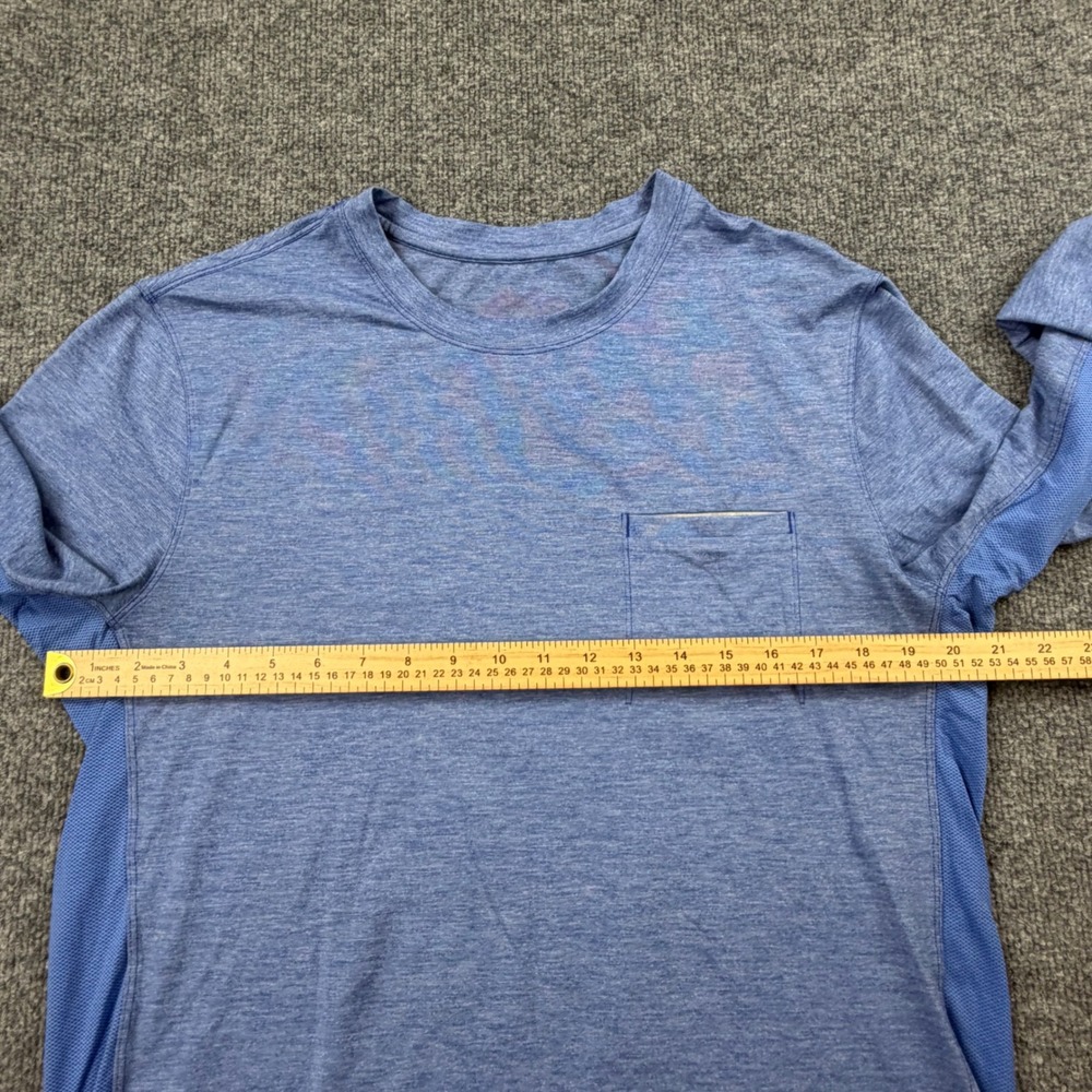 Lululemon Mens Metal Vent Tech Long Sleeve Shirt Blue Heather Chest Pocket L - Picture 4 of 8